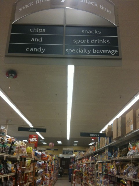 Snacks aisle Snacks aisle